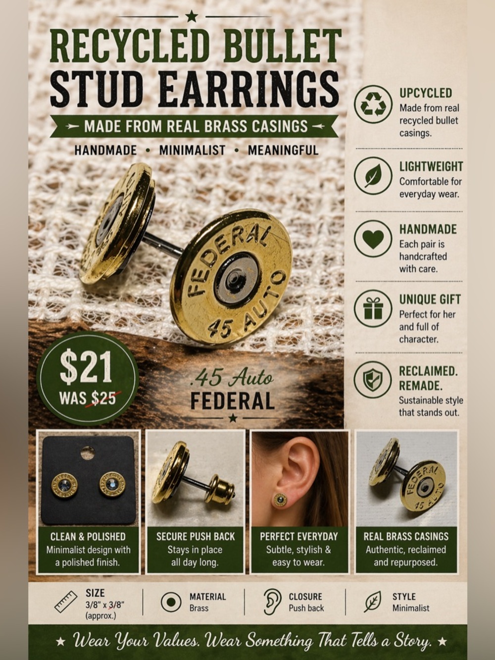 Bullet Jewelry Earrings